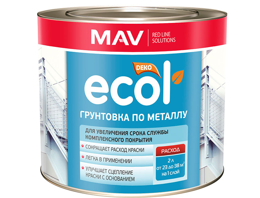 Грунтовка ECOL по металлу (ГФ-021) красно-коричневый