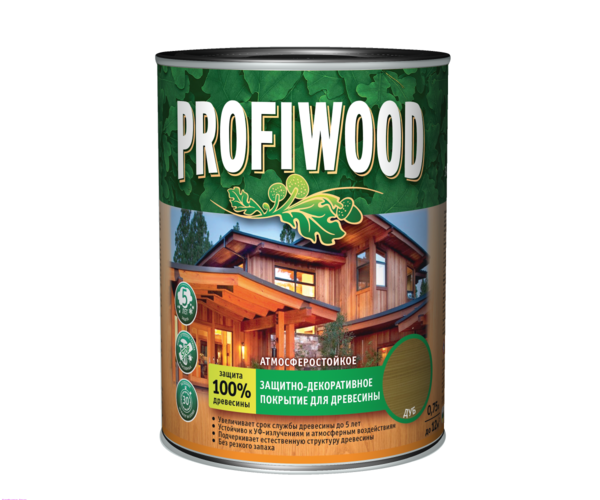 Защитно-декоративное покрытие для древесины PROFIWOOD
