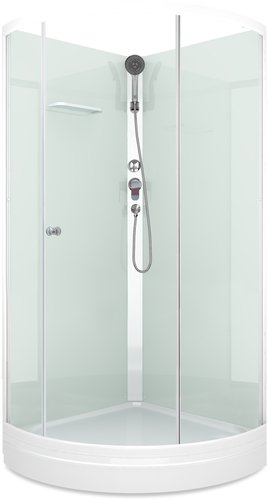 Душевая кабина Domani-Spa Simple 99 Eco / DS01EcSm99LWCl00-V1.2 (белый/прозрачное стекло)